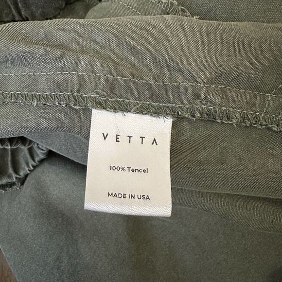 VETTA The Tencel Tapered Pants High Waisted Elastic Waist in Olive - Picture 9 of 13